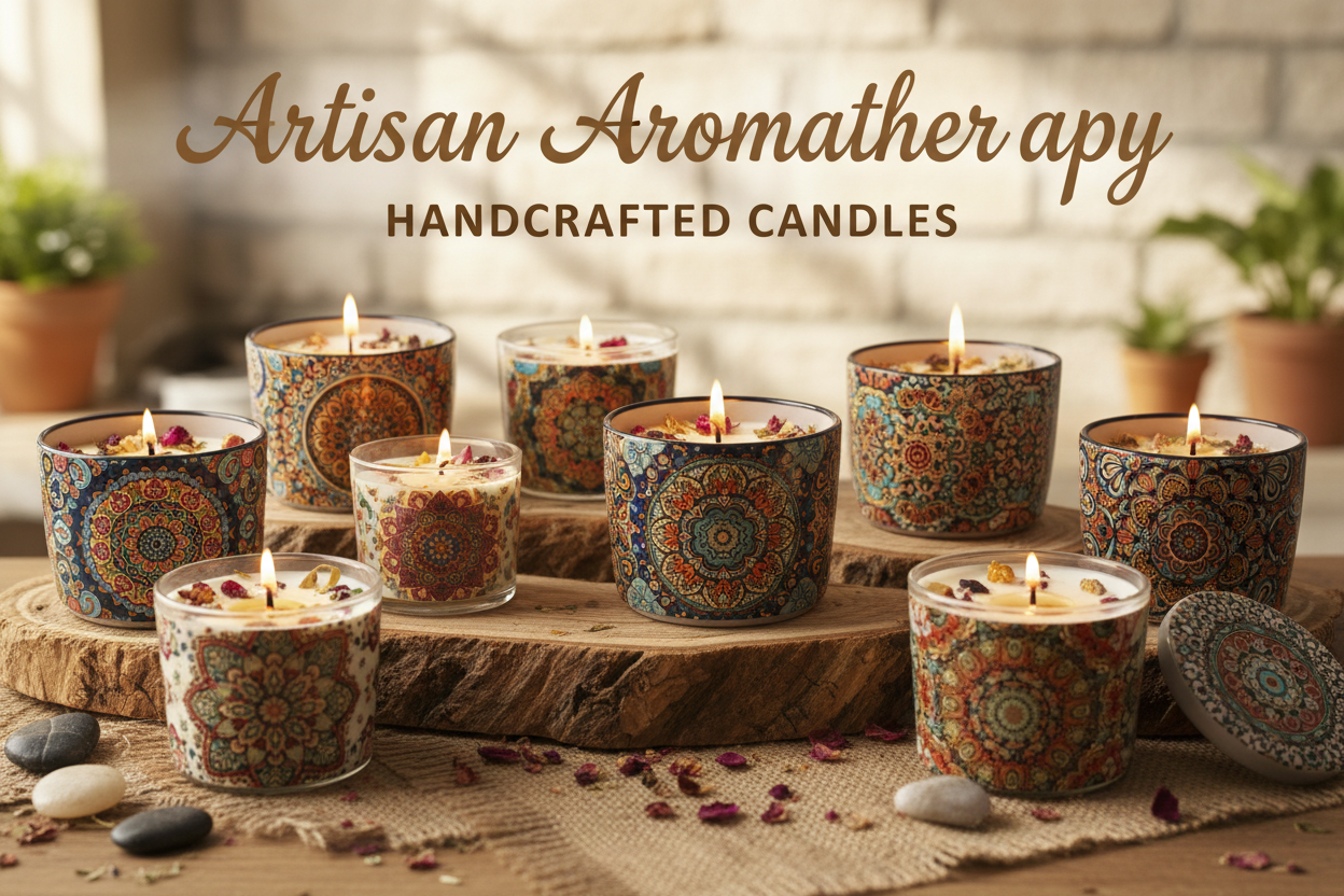 Handcrafted Mandala Candles Banner